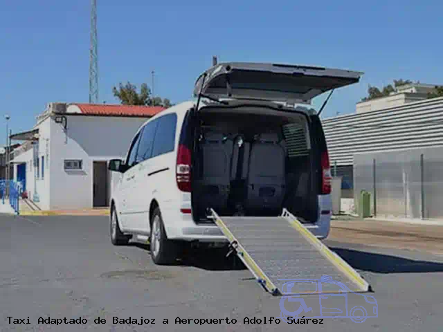 Taxi accesible de Aeropuerto Adolfo Suárez a Badajoz